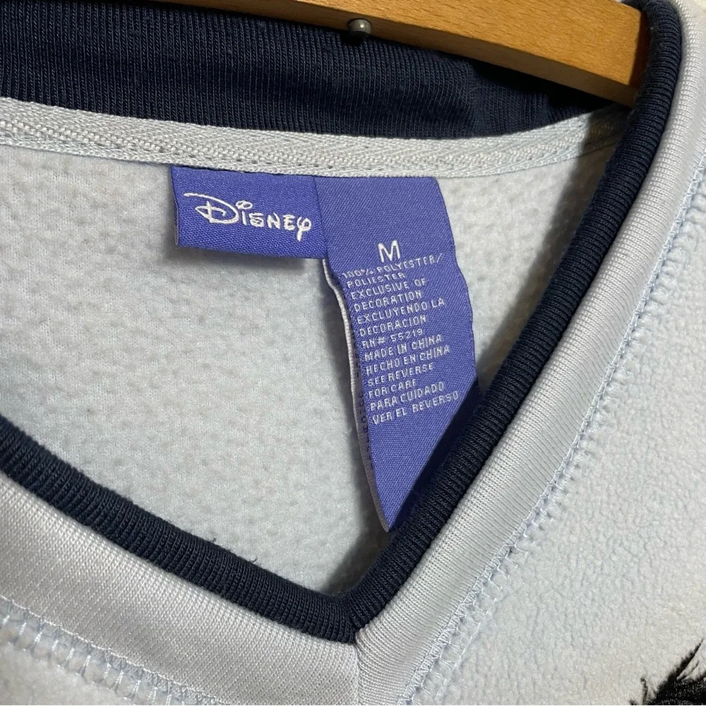 Vintage Disney Eeyore Womens Medium V neck Fleece Sweatshirt Light Blue - Picture 3 of 4